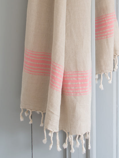 Hamamtuch Leinen Ottomaia pink