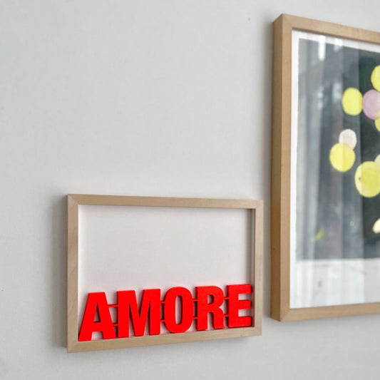 Schriftzug AMORE| neonrot
