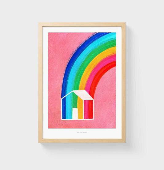 poster regenbogen Rainbow House | Artprint just cool design