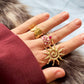Elastischer Ring mit Naturstein - Hot Pink bazou