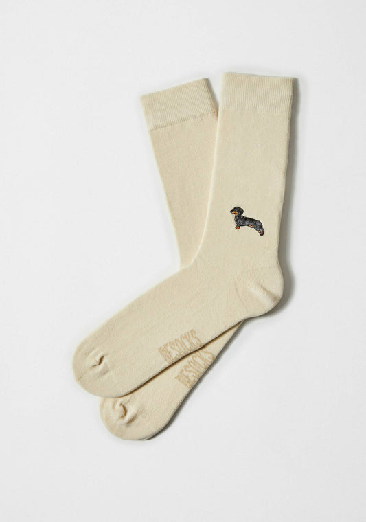 BePets Stickerei | 100% Bio-Baumwollsocken mit Dackel
