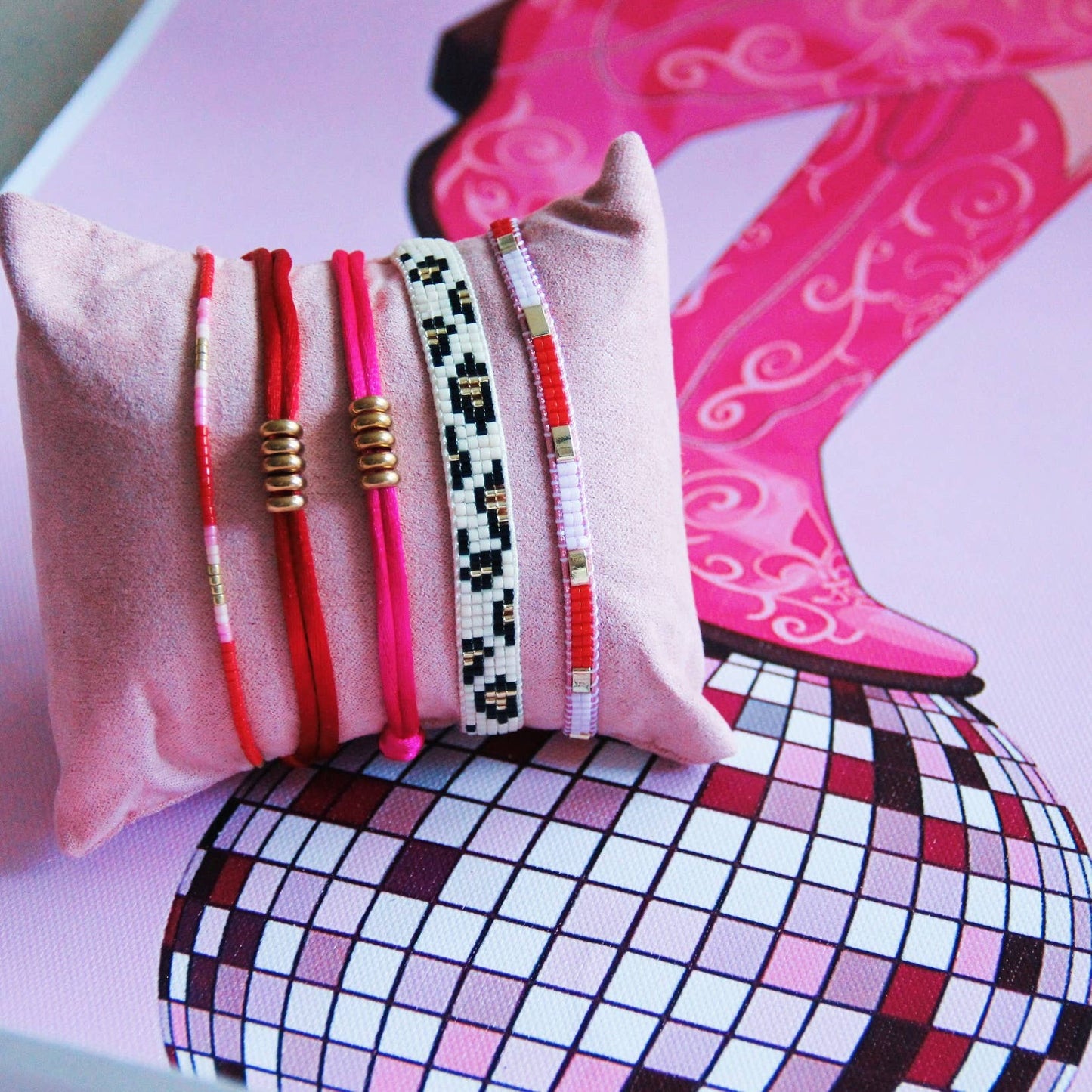 Miyuki Armband mit Farbblockierung — lila/orange