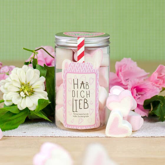 Naschdose Hab Dich Lieb Marshmallow Herzen Geschenkdose