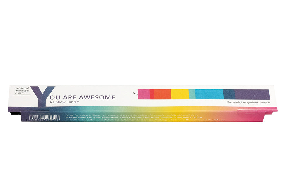 Kerze Du bist toll Regenbogen Not the girl who misses much