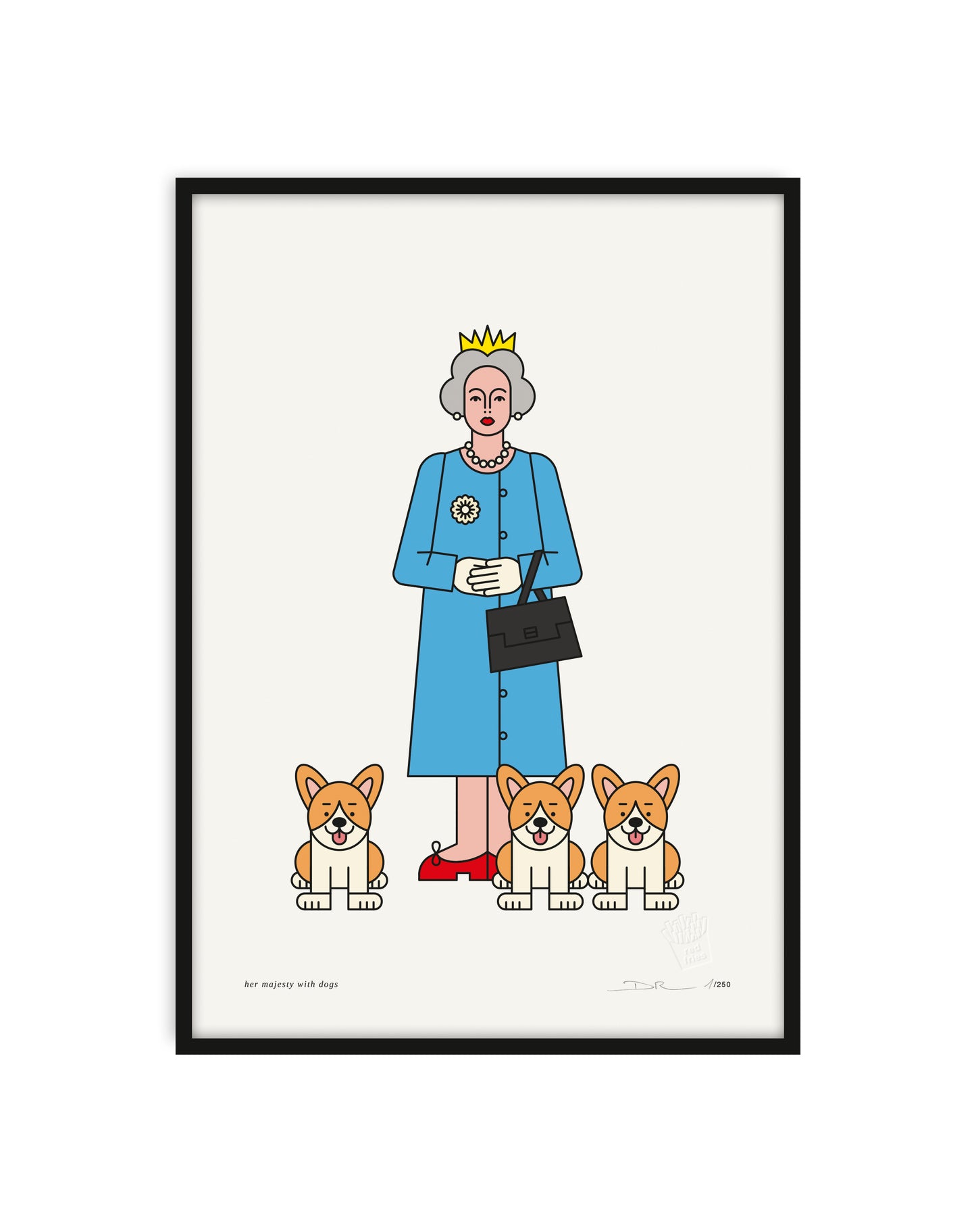 poster her majesty with dogs queen elizabeth