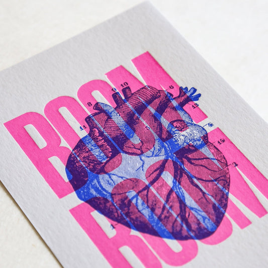Postkarte BOOM BOOM - Letterpress