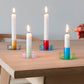 Zweifarbiger Kerzenständer aus Glas blau