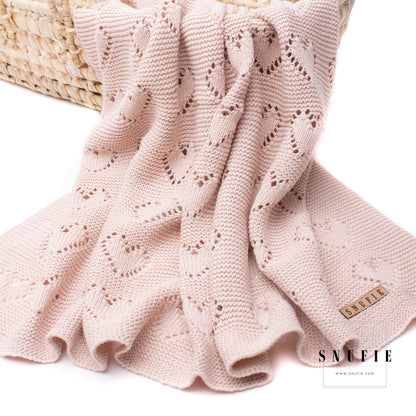 Babydecke | Gestrickte Liebe rosa