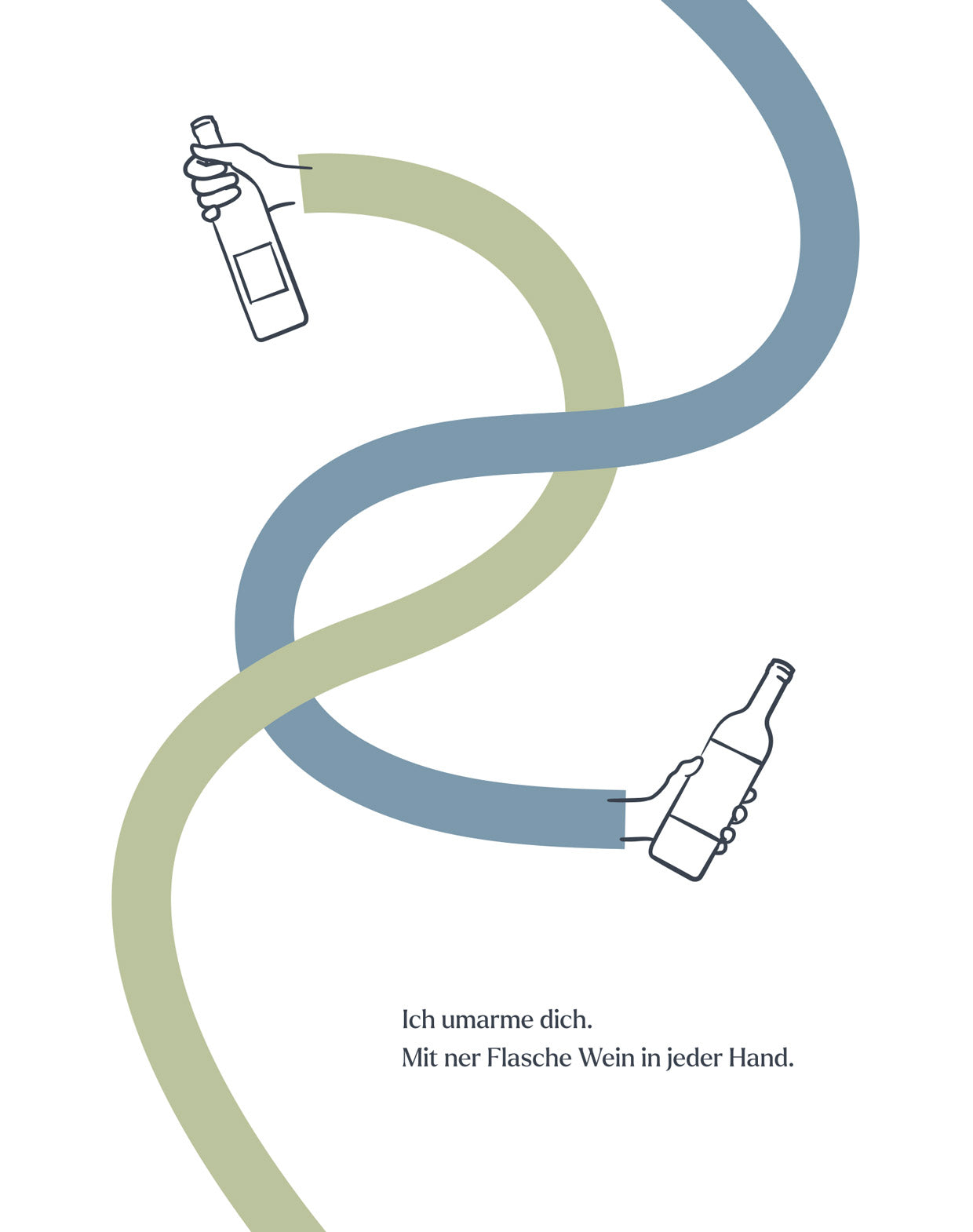 Produktbild Postkarte Wein Umarmung heartfelt