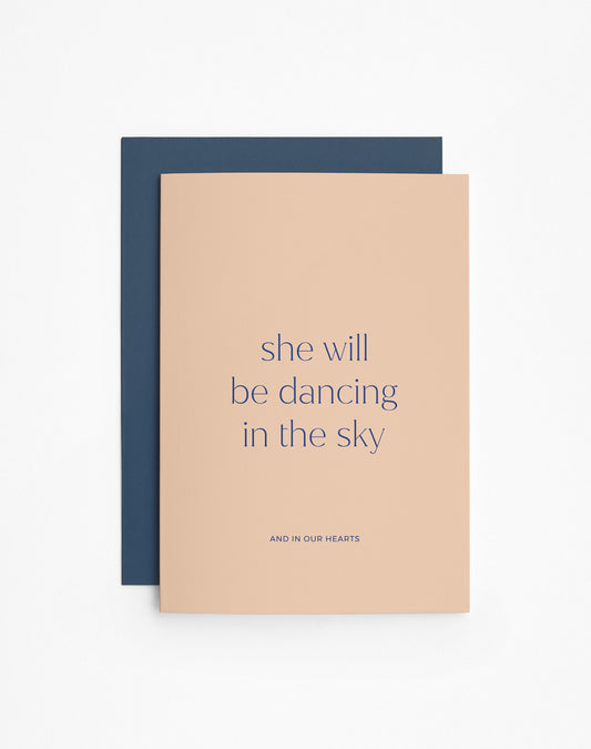 Trauerkarte "She will be dancing in the sky" heartfelt