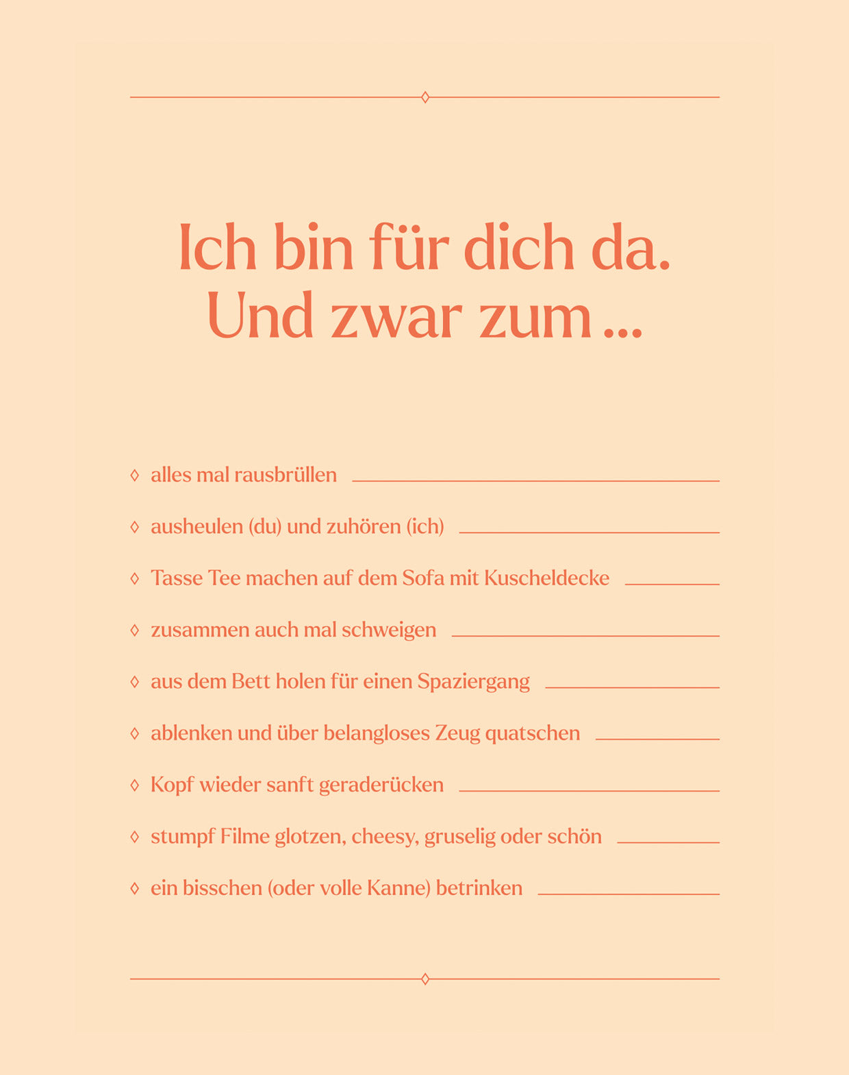 Klappkarte Ich bin für dich da heartfelt