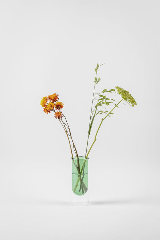 Vase "Flower Tube low" Grün