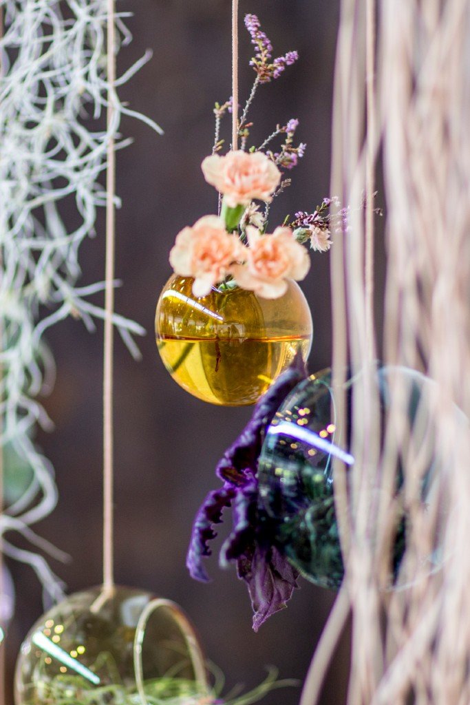 Vase "Hanging Flower Bubbles" Amber